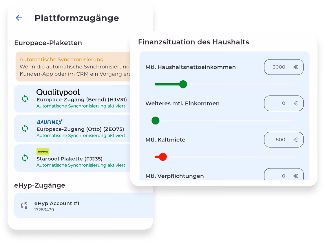 HYPOFY Screenshot: Plattformzugänge zu Qualitypool, Baufinex, Starpool, sowie eHyp-Zugänge.